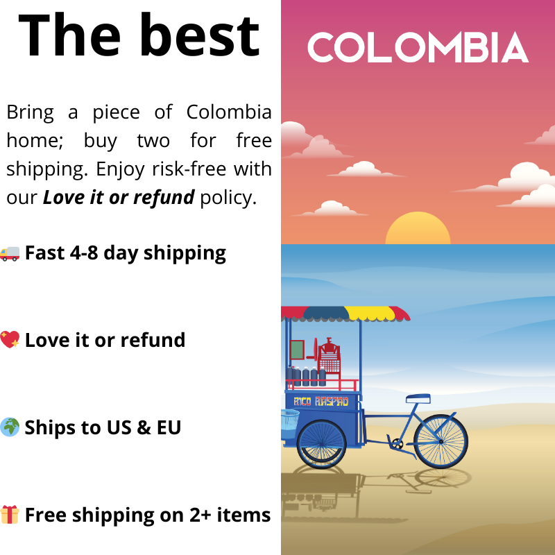 Colombia - "Raspao" beach seller - Sunset - Wall Art - Colombian art